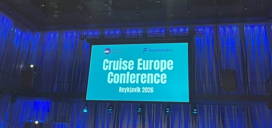 Screen displaying Cruise Europe Conference title