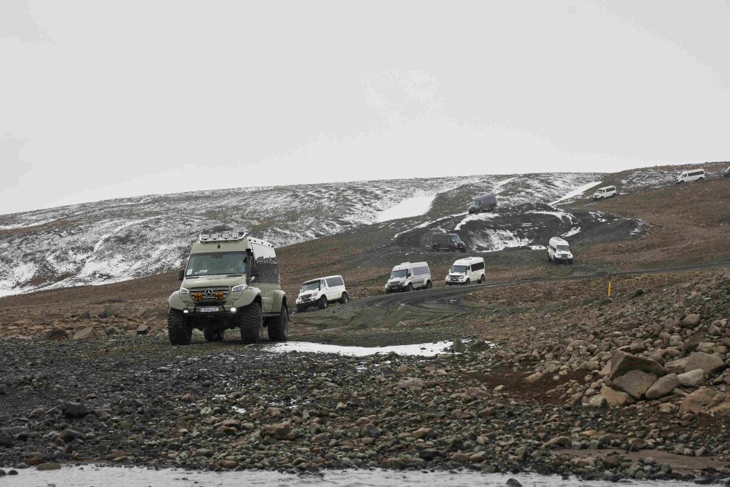 Destination management company Atlantik organizes a mountain truck tour in Iceland